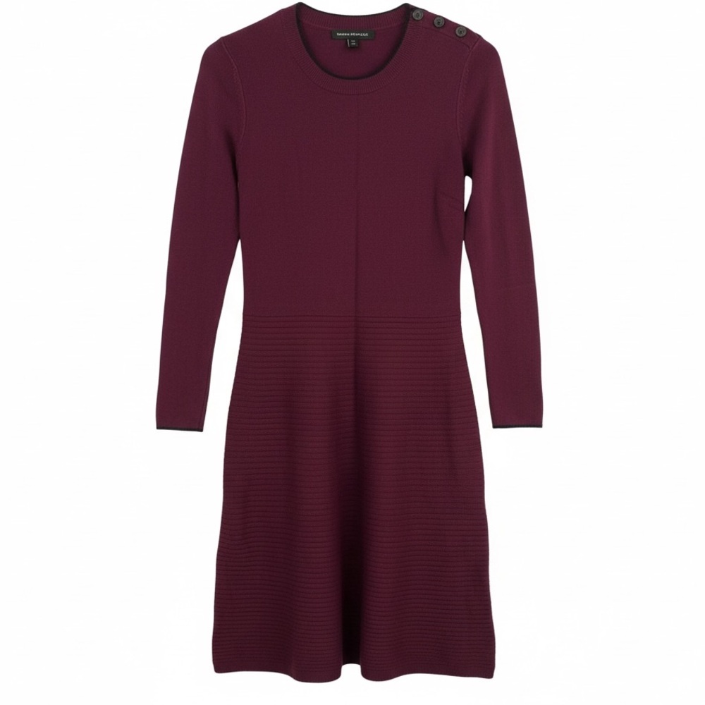 Banana Republic Burgundy Long Sleeve Dress